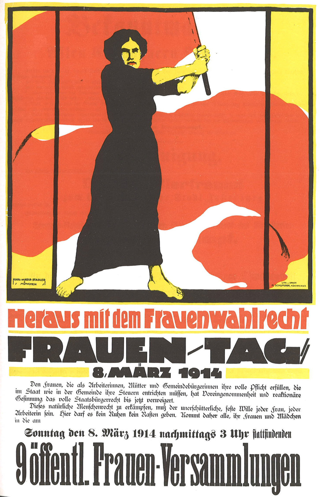 Póster alemán de 1914 del Día Internacional de la Mujer Trabajadora