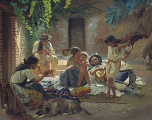 Pintura sobre una familia gitana