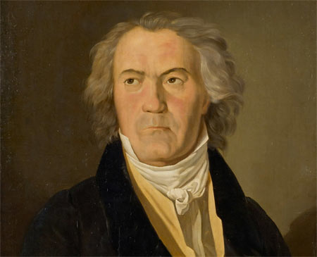 Beethoven en 1823, año en que terminó su Novena sinfonía. Retrato de Ferdinand Georg Waldmüller Beethoven en 1823, año en que terminó su Novena sinfonía. Retrato de Ferdinand Georg Waldmüller