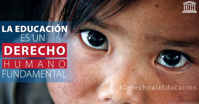 Una de las imágenes de la Campaña #DerechoalaEducación, de la UNESCO