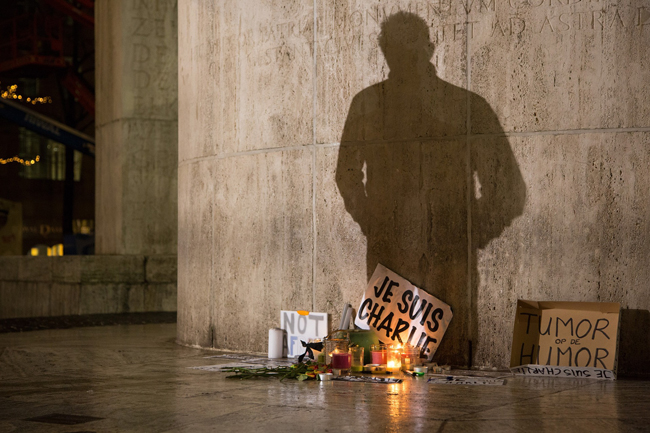 Homenaje a las víctimas del atentado de Charlie Hebdo en París