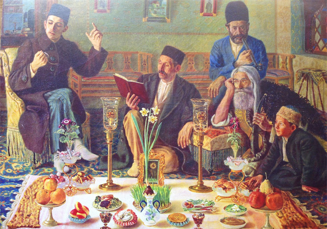Celebración del Nowruz, tarjeta de 1891.