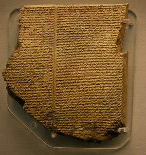 Tablilla del poema de Gilgamesh. Museo Británico. Tablilla del poema de Gilgamesh. Museo Británico.