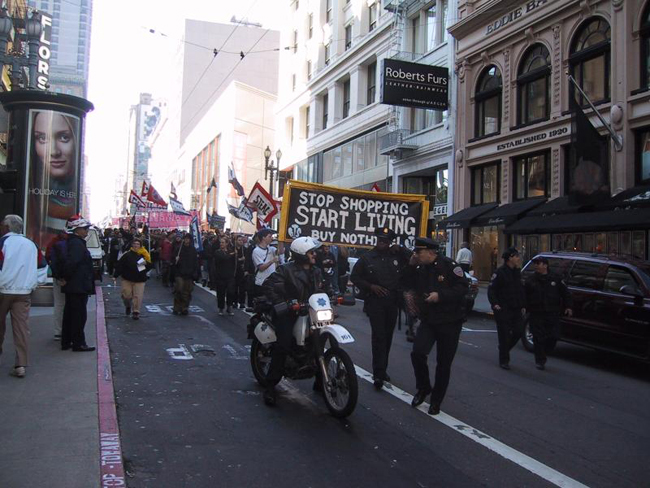 Manifestación por el Buy Nothing Day en San Francisco. Foto: Lars Aronsson